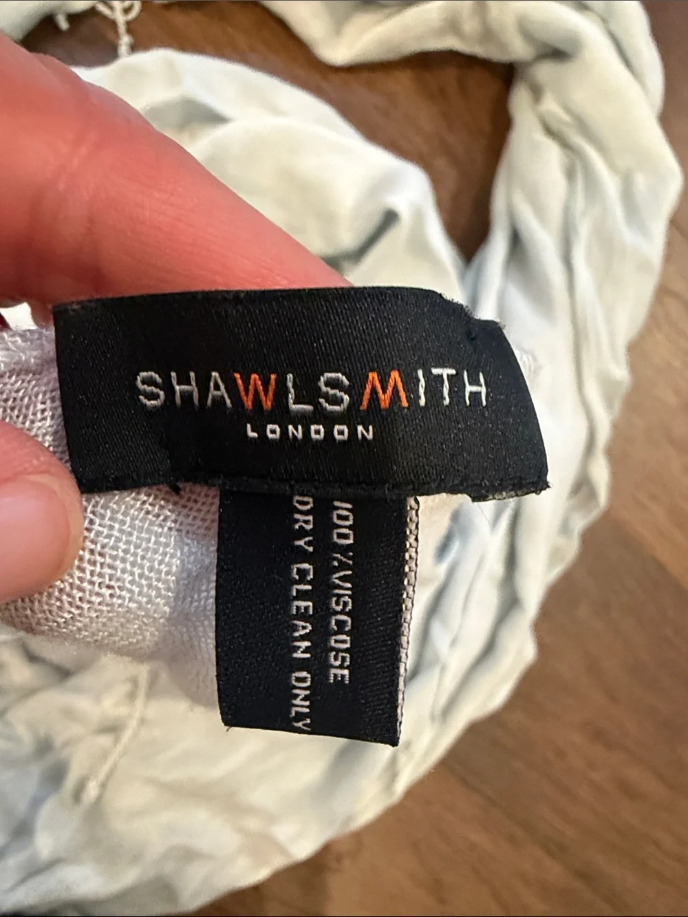 Shawl Smith London Light Blue Scarf with Fringe
